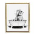 thumbnail image 5 of Stupell Industries Elephant In A Tub Funny Animal Bathroom Drawing Metallic Gold Framed Floating Canvas Wall Art, 24x30, by Rachel Neiman, 5 of 5