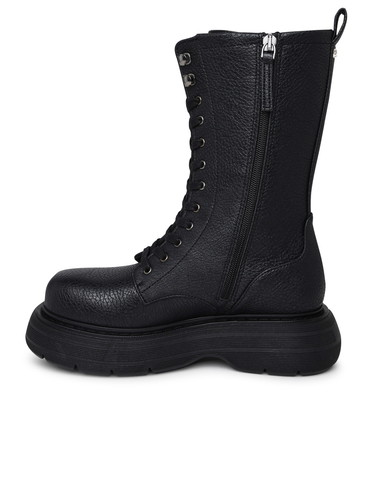 Chiara Ferragni Donna 'Ghirls' Black Hammered Leather Amphibious Boots ...