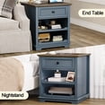 thumbnail image 7 of PLAMLE End Table for Living Room with Drawers Storage Retro Sofa Side Table with Charging Station Wooden Nightstand End Table, 7 of 7