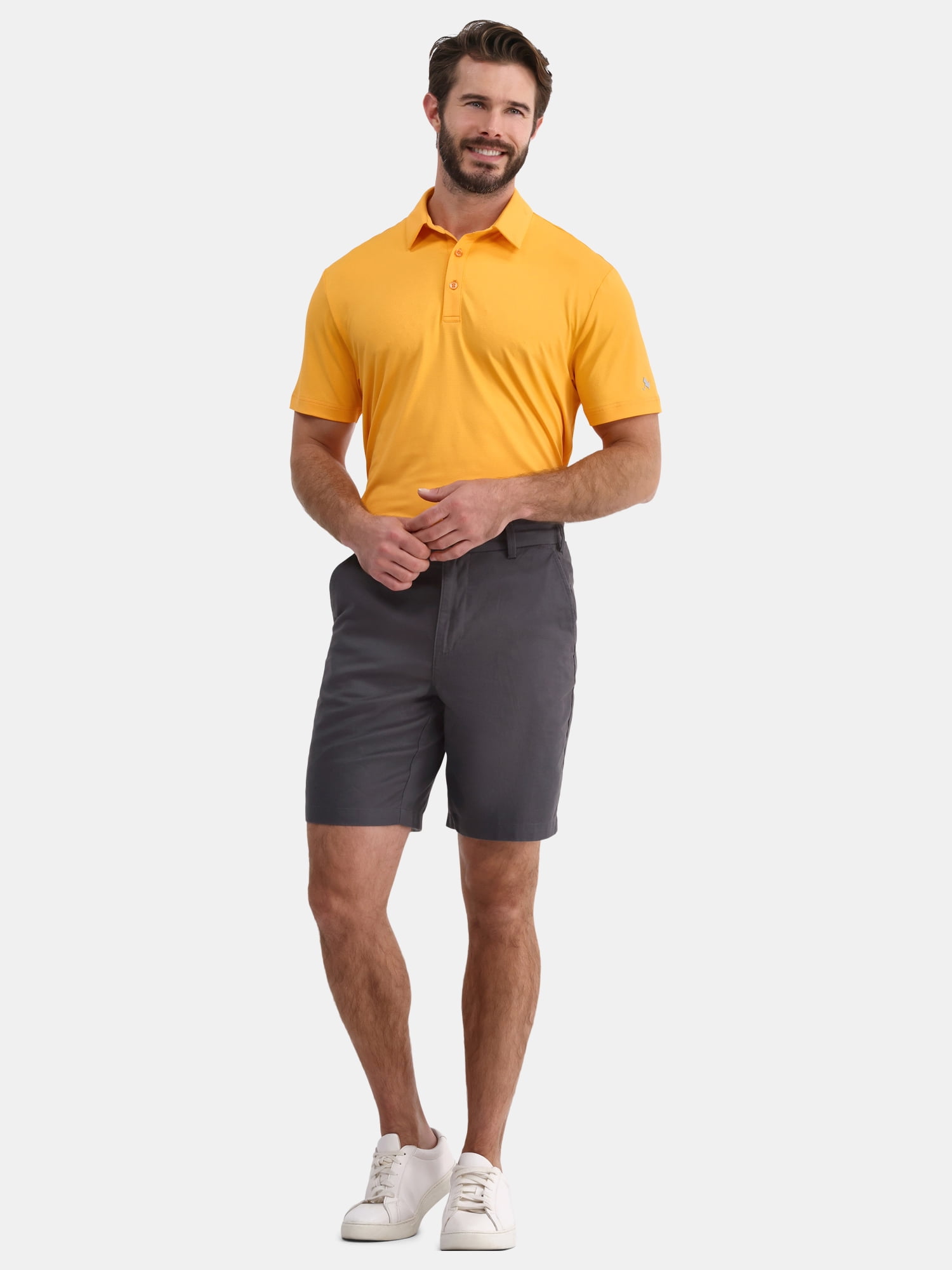 Birdie Bound Men's and Big Men’s Textured Stripe Golf Polo Shirt, Sizes XS to 5XL