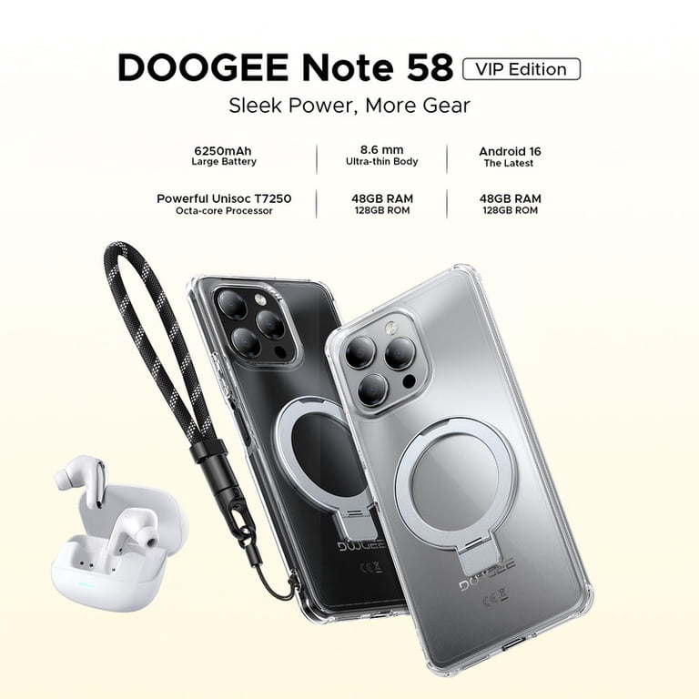 DOOGEE N58 Android16スマホ32GB+128GB 2TB拡張 DOOGEE Android 16 Unlocked Phones,48GB+128GB/2TB Expand Cell Phone