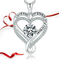 Inadays Necklaces for Women Jewelry for Women Gifts for Her Infinity Heart Birthstone I Love You Necklace S925 Sterling Silver Wedding Anniversary Birthday Gifts for Mom Wife Girlfriend.