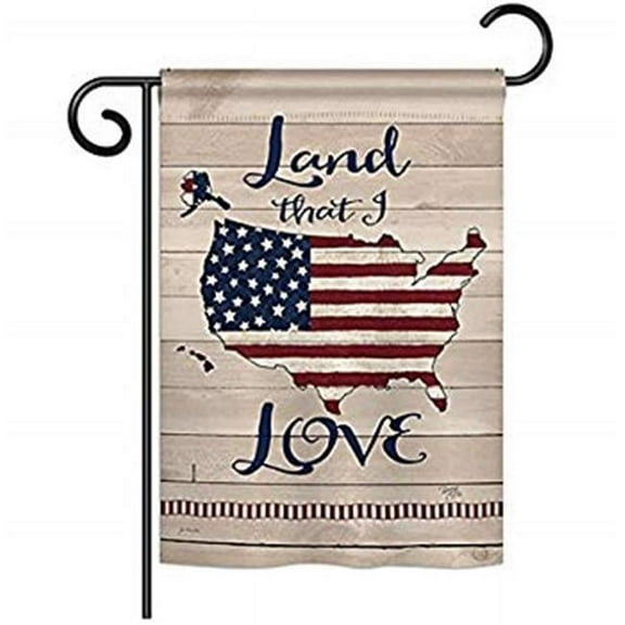 Breeze Decor G161083-BO Land I Love Americana Patriotic Impressions Decorative Vertical 13" x 18.5" Double Sided Garden Flag