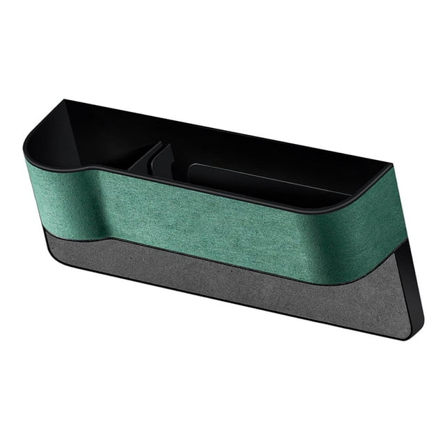 Organizador de relleno para asiento de coche, consola lateral, caja de almacenamiento para teléfonos, color verde Lado del conductor verde