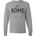 thumbnail image 3 of Inktastic It's Home State of Iowa Outline Distressed Text Long Sleeve T-Shirt, 3 of 5