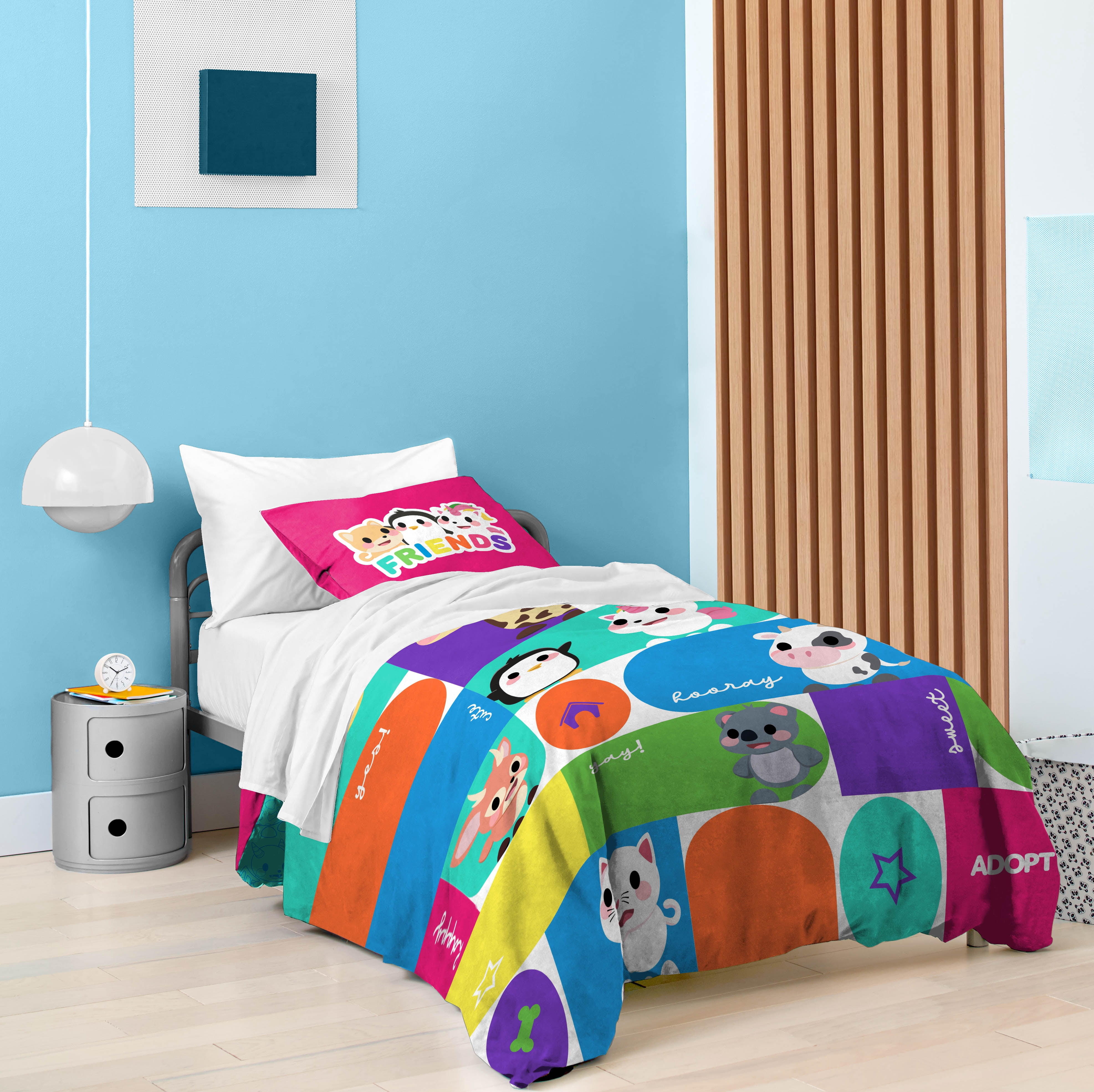 Adopt Me Kids 2-Piece Twin/Full Comforter Set, Reversible, Microfiber