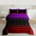 thumbnail image 2 of jejeloiu Abstract Vintage Lines Bedding Comforter Set,Geometric Striped Print Twin Comforter Sets,Red Purple Black Bedding Set For Teens,Breathable Home Decor Reversible,2pcs, 2 of 8