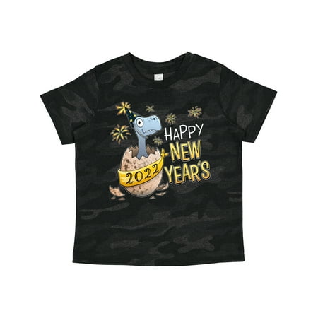

Inktastic Happy New Years 2022 Dinosaur Hatching Gift Toddler Boy or Toddler Girl T-Shirt