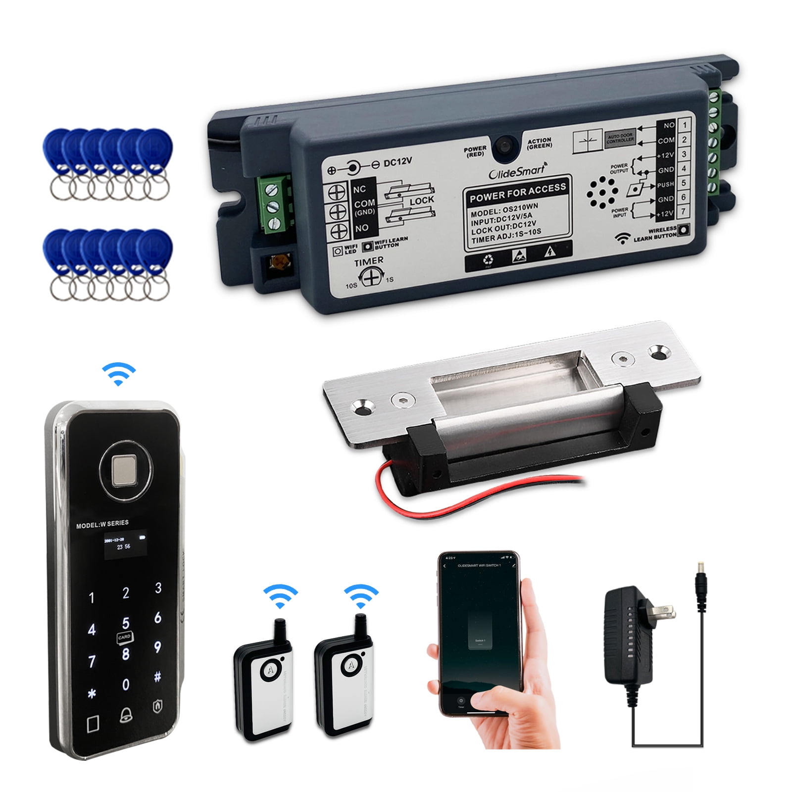 Smart WiFi Door Access Control Systems Kit with 880lb Fail Safe Fail