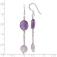 thumbnail image 4 of Sterling Silver Polished Beaded Bar Amethyst Dangle Earrings (Width 10 To 11) (Length 61.75) - Jbsp, 4 of 5