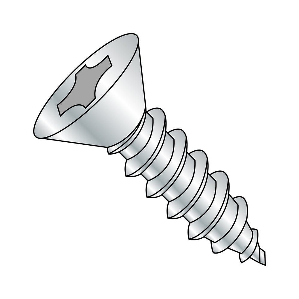 Steel Sheet Metal Screw Type AB Star Drive Pan Head 1/4-14 Thread Size Zinc Plated 3/4 Length Pack of 50