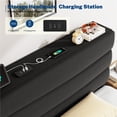 thumbnail image 5 of EnHomee Upholstered Bed Frame with Adjustable Headboard Full Size Bed Frame with Charge Station & Storage, Black, No Box Spring Needed, Noise Free, 5 of 8