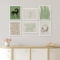 thumbnail image 2 of PixonSign Framed Canvas Print Wall Art Set - Horse Tropical Jungle Leaf & Humanities Pattern Poster - Set of 6 Abstract Geometric Minimalism Cultural Art Wall Décor - 12"x16"x6 White, 2 of 5