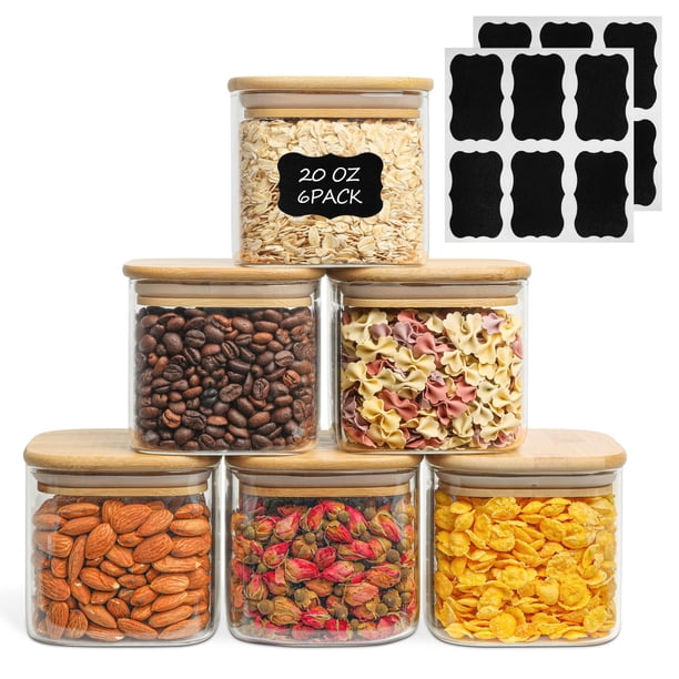 Set de tarros ComSaf de vidrio de 600 ml con tapas herméticas, 6 unidades