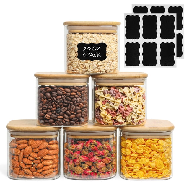Set de tarros ComSaf de vidrio de 600 ml con tapas herméticas, 6 unidades
