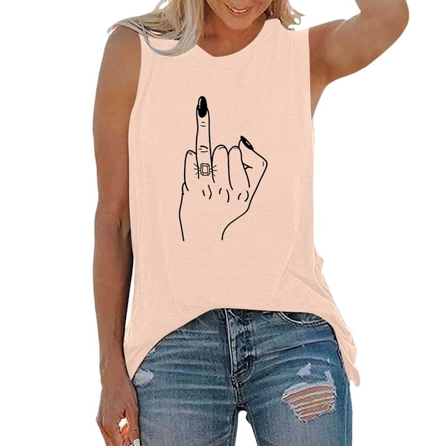 T-Shirt Décontracté Sans Manches pour Femmes, Col Rond, avec Imprimé Floral - pour Usage Quotidien
