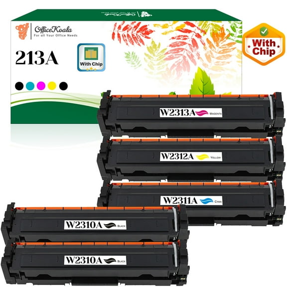Compatible HP 215A Toner Cartridges(with Chip), 4x Black & 2x Cyan/Magenta/Yellow, (Replacement for OEM Part W2310A W2311A W2312A W2313A)