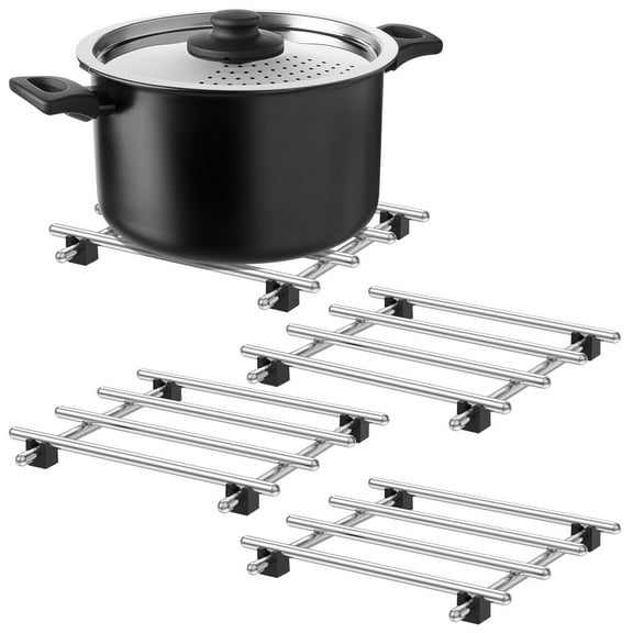 Ikoopy Stainless Steel Trivet Kit Solid Versatile Metal Cooling Rack Set Heat Resistant Cooking and Baking Pans Holder for Your Home