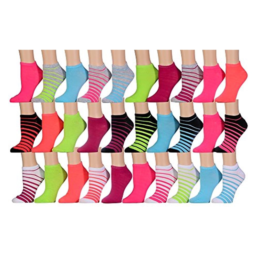 Wholesale Socks Deals 30 Pairs of WSD Womens Ankle Socks, Low Cut