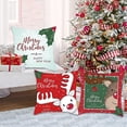 thumbnail image 4 of Funda de almohada farfi estampado de Navidad feliz navidad funda de cojín de Papá Noel de poliéster lavable con agua, 4 of 5