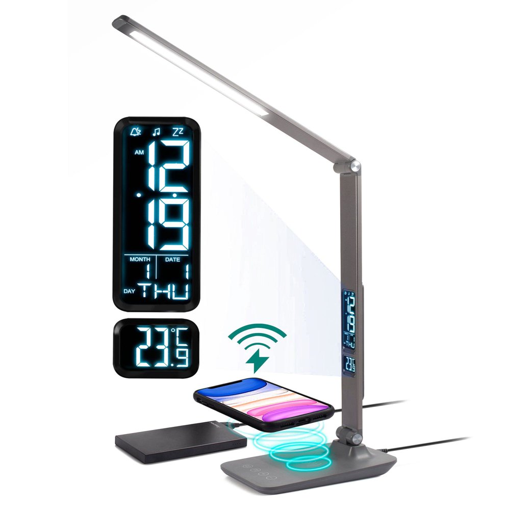 INNOKA LED Desk Lamp with 10W Qi-Enabled Wireless Fast Charger LCD