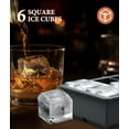 thumbnail image 3 of Silicone Large Ice Cube Molds (Set Of 3), 6 Ice Ball Maker Mold, 6 Square Ice Cube Mold ，4 Diamond, Reusable Whiskey Ice Mold, Ice Molds for Cocktails, Bpa Free, Freezer Ice Cube Tray (Grey), 3 of 5