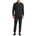thumbnail image 2 of CAMISAS DE VESTIR PARA HOMBRES INSPIRE CHIC, SÓLIDAS, DE MANGA LARGA, AJUSTE REGULAR, FORMAL, DE NEGOCIOS, CON BOTONES, FORMAL, NEGRO, 2 of 5