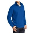 thumbnail image 4 of Mens 1/4 Zip Cotton/Poly Fleece Sweatshirt True Royal 4X-Large, 4 of 8