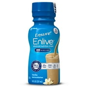 Ensure Enlive Advanced Nutrition Shake with 20 grams of High-Quality protein, Meal Replacement Shakes, Vanilla, 8 fl oz, 16 count