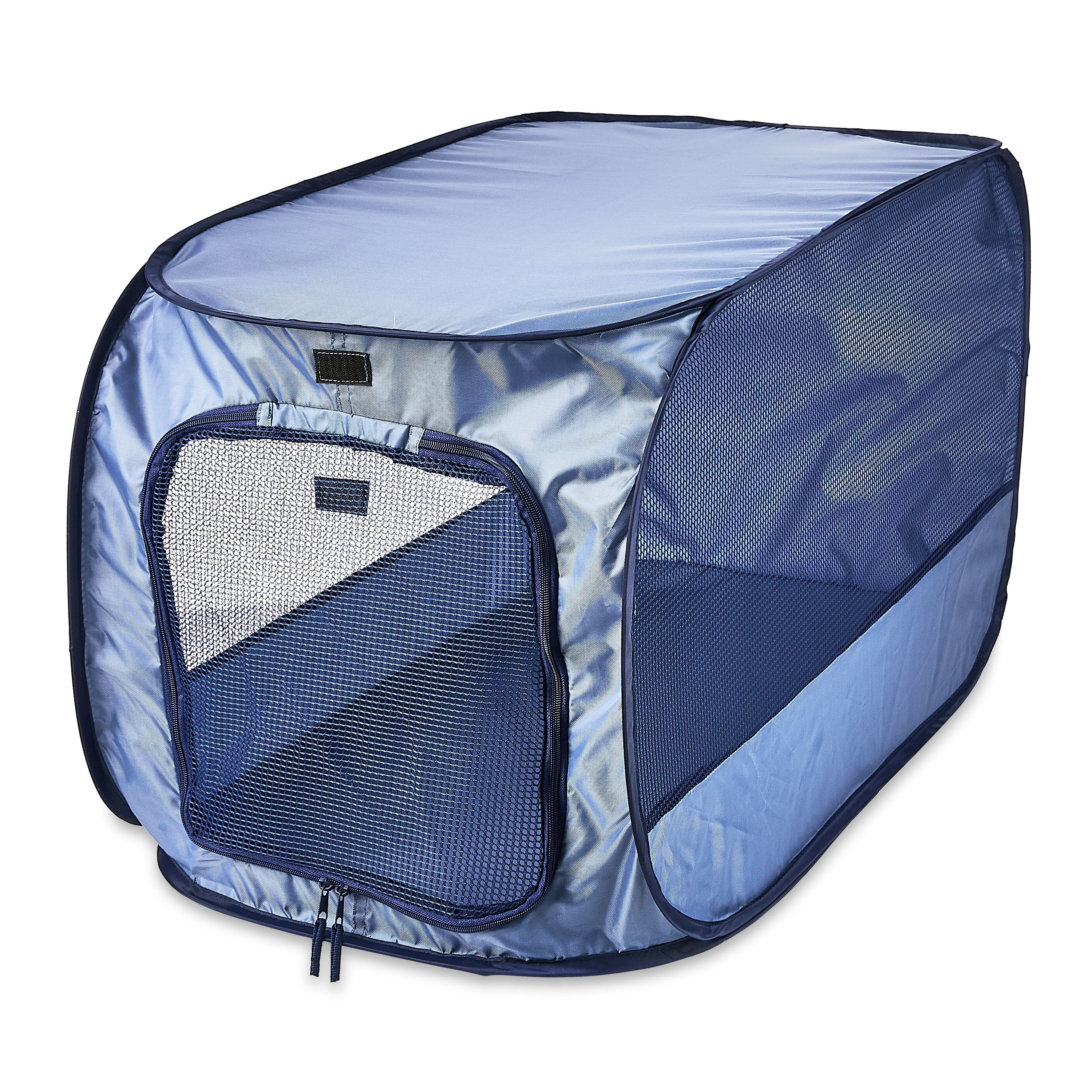 Vibrant Life Soft-Sided Pop Open Dog Kennel, Blue, Medium, Travel