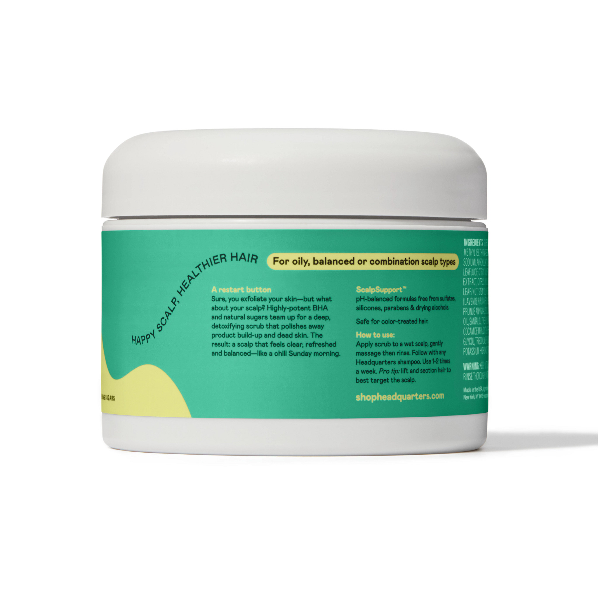 Headquarters Deep Scalp Exfoliating Scrub for Oily Scalp and Hair, Net wt 8 oz / 226.8 g - image 3 of 12