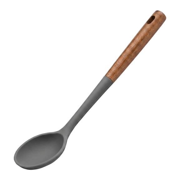 Unique Bargains Silicone Spoon Non Stick Pans Heat Resistant Handle Black 13.8" x 2.7"