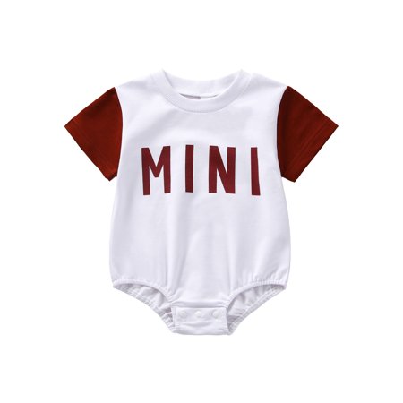 

Tiqanon Newborn Baby Boy Oversized Romper One-Piece Short Sleeves Summer Outfit White 0-3 Months