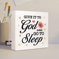 thumbnail image 4 of Zomyto 7x7 In Give It to God and Go to Sleep Wooden Box Sign Rustic Bedroom Religious Wood Sign, 4 of 6