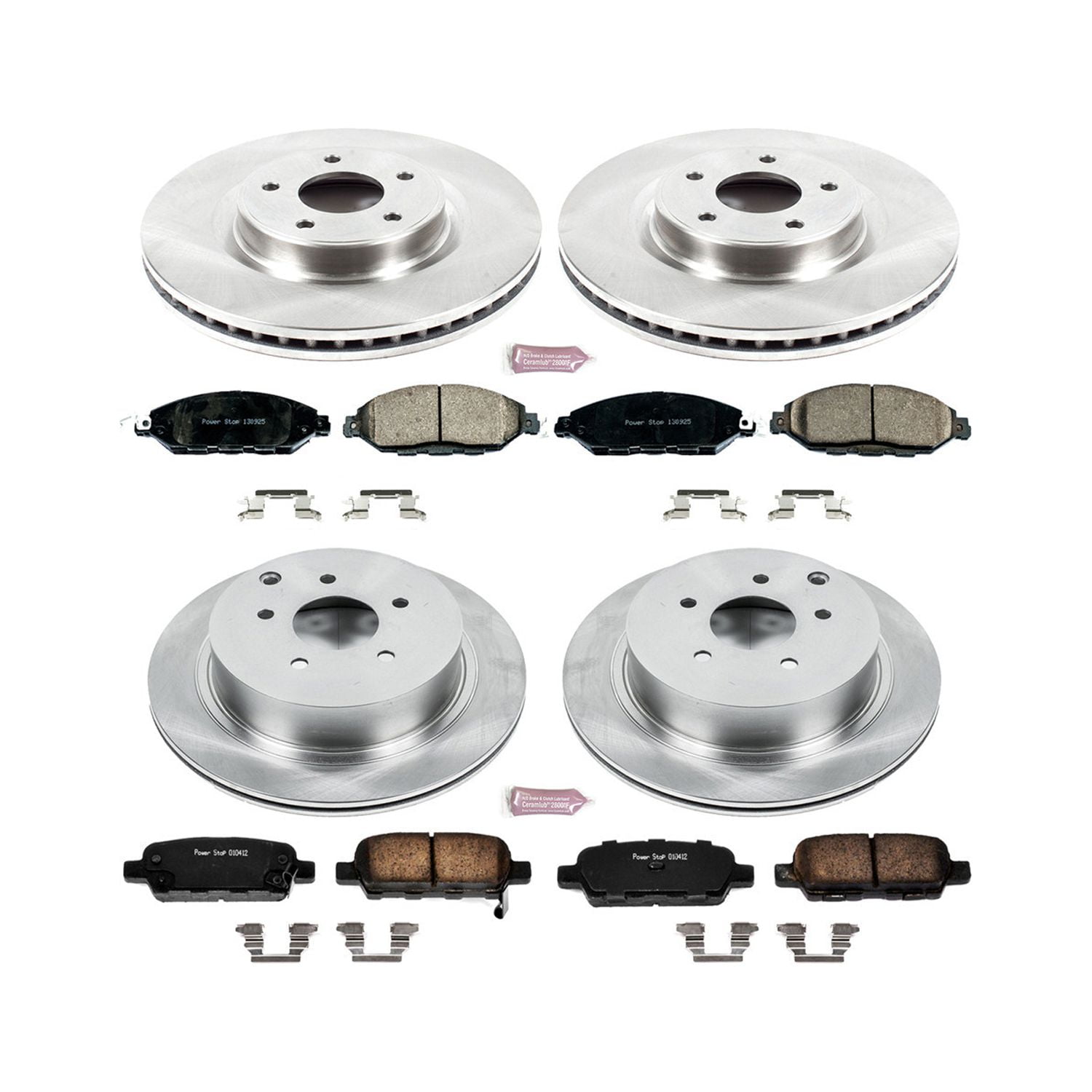 Power Stop Front and Rear Stock Replacement Brake Pad and Rotor Kit KOE6497