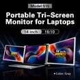 thumbnail image 3 of Monitor portátil triple ANGGREK de 14 pulgadas FHD IPS Relación de Visualización 16:10, 3 of 7