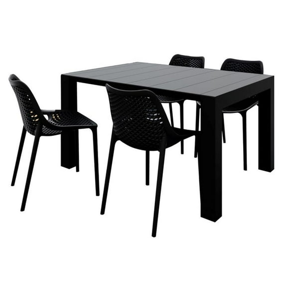 Compamia 5 Piece Air Extension Dining Set in Black
