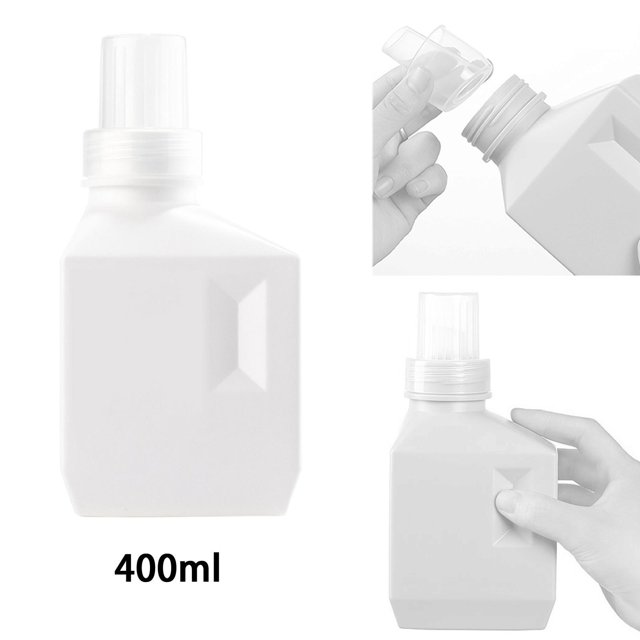 VONKY Laundry Bottle with Label Large Capacity for Home Detergent Use White 400ML Standard 5Set
