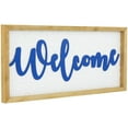 thumbnail image 3 of Northlight Welcome Framed Wall Sign - 20" - White and Blue, 3 of 6