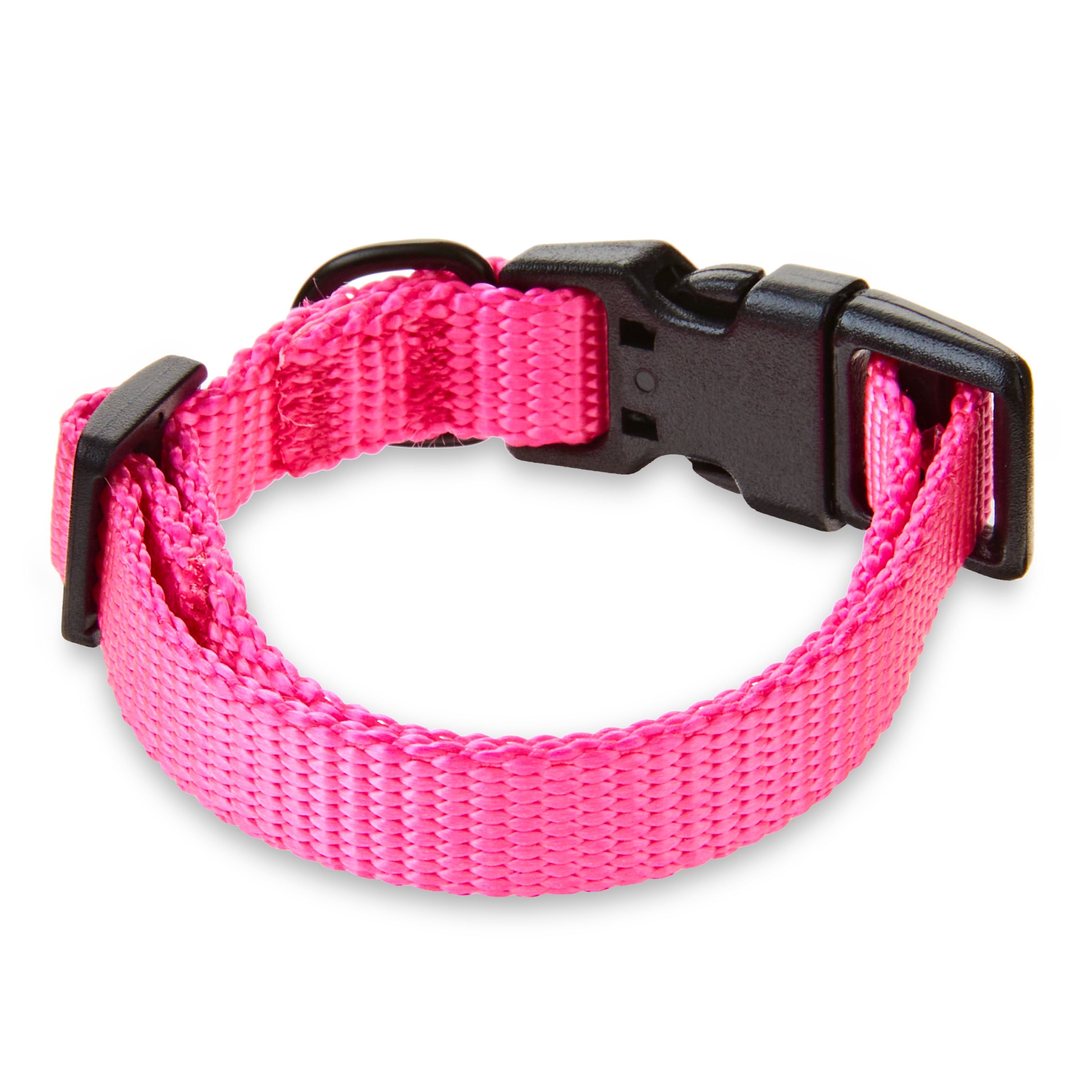 (6 pack) Vibrant Life Solid Polyester Adjustable Dog Collar, Pink, XS