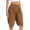 A226-Coffee, variant on Sokhug Women's Capri Pants Elastic Waist Drawstring Summer Solid Cropped Balloon Pants with Side Pockets