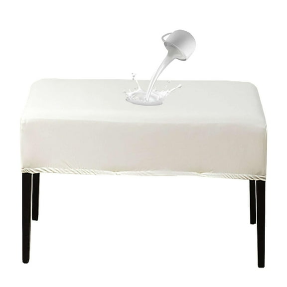 Dining Bench Cover Waterproof, Stretch Bench Slipcover PU Dining Room Bench Covers with Elastic Bottom for Living Room Bedroom Hotel-cream-71x16x6 in