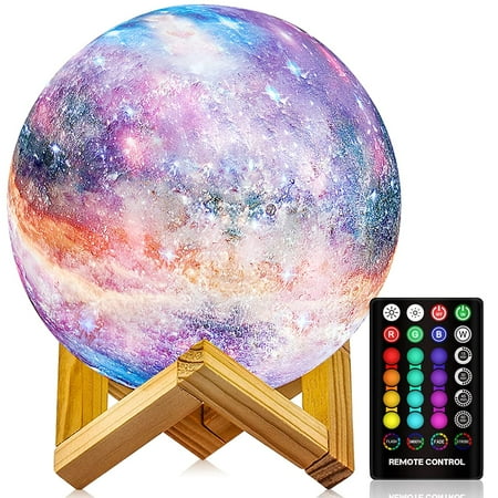 

Moon Lamp Night Light QWZNDZGR 16 Colors Galaxy Lamp 3D Printing Kids Moon Light with Stand/Remote Control/Touch/USB Rechargeable Moon Night Light for Kids Baby Friends Family Gifts (4.8 inch)