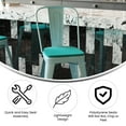 thumbnail image 6 of BizChair Commercial Grade 24" High Mint Green Metal Indoor-Outdoor Counter Height Stool with Back with Mint Green Poly Resin Wood Seat, 6 of 13