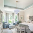 thumbnail image 6 of 29.5" Adjustable 4-Light French Chandelier - 5.9" Frosted Opal Glass Shades & Gold Wrought Iron | G9 x4 Bases with 4.7" Ceiling plate for Dining Room, 6 of 10