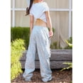 thumbnail image 2 of Michellecmm Women Baggy Pants Drawstring Waist Wide Leg Floral Pants Multiple Pockets Cargo Trousers, 2 of 5
