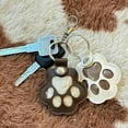 thumbnail image 2 of Sproutmalls Pet Keychain, Pet Paw Shaped Leather Keychain, Memorial Furry Friend Keychains for Cat Dog, 2 of 6