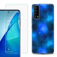 thumbnail image 1 of Slim-Fit Gel TPU Phone Case for TCL Stylus 5G, with Tempered Glass Screen Protector, by OneToughShield ® - Cosmos/Stars, 1 of 3
