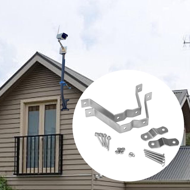 2 piezas de 4 "soporte de montaje en la pared de la antena de hasta 1.5" de diámetro versátil de servicio pesado para el kit de accesorios de soporte
