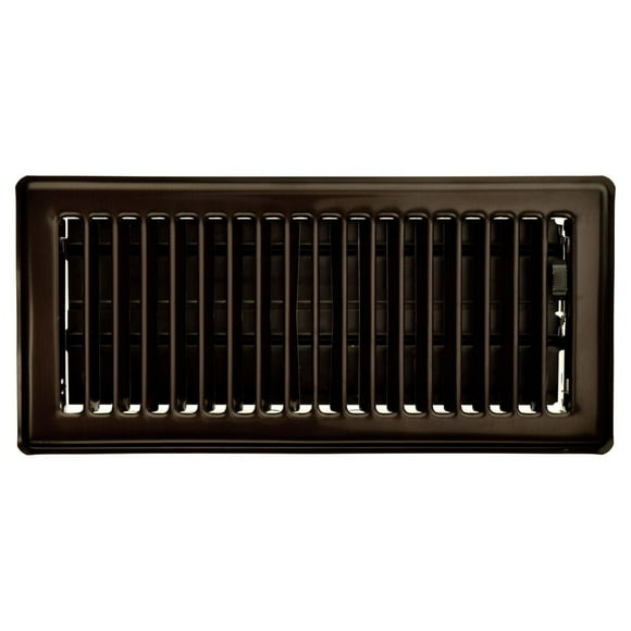 Imperial 4" x 10" Oil Rubbed Bronze Louvered Steel Floor Register, 4"x10" ORBZ Lvrd Flr Reg
